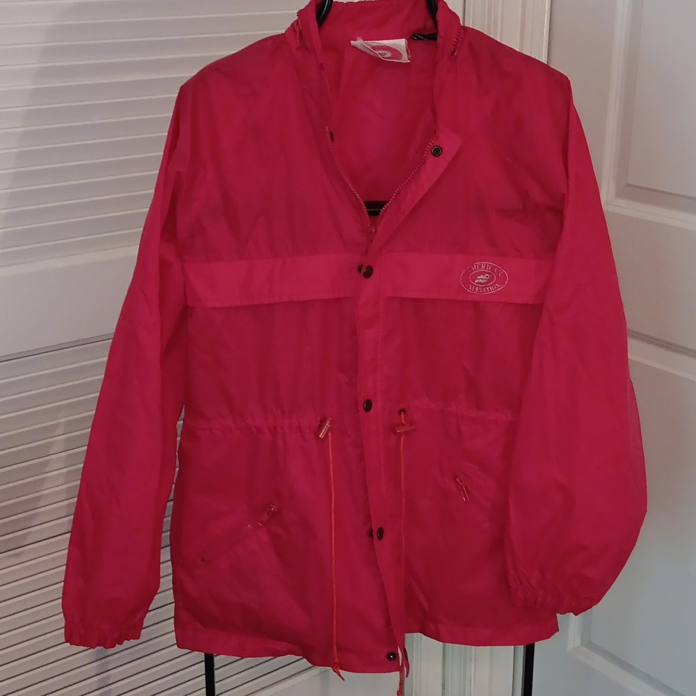 American Expedition Vintage Mens Size Small Red Windbreaker Jacket 100% Nylon